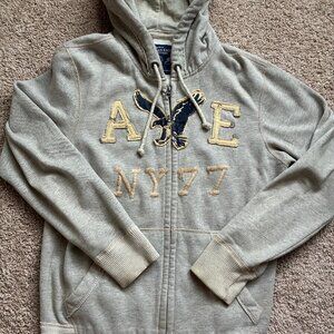 American Eagle Full Zip Fleece Hoodie Sweatshirt - Men's Medium - Small Stains